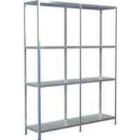 Steck-Grundregal und Anbauregal verzinkt 180x140x35 cm - Regalsysteme mit 8 Böden für optimale Stauraumnutzung, robust und verzinkt für langlebige Haltbarkeit.