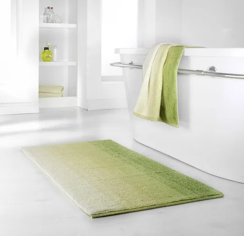 Dyckhoff Badematte 'Colori' 55 x 65 cm in Grün - Badteppiche aus 100% Bio-Baumwolle, besonders weich und umweltfreundlich für ein angenehmes Barfußgefühl im Bad.