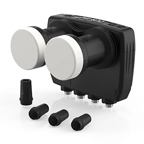 DUR-line 6 Monoblock Quad LNB - Astra 19,2 E + Hotbird 13 E, ideal für 4 Teilnehmer mit Full HD und wetterfestem Design