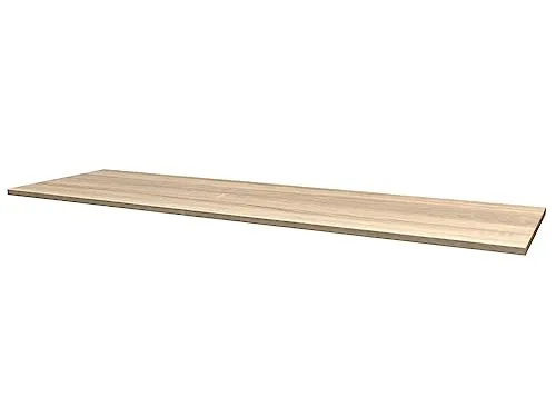 Arbeitsplatte Sonoma Eiche 150 x 60 cm - Küchenzeilen mit melaminbeschichteter Spanplatte, gerundeter Vorderkante und individuell anpassbar für Strom- und Wasseranschlüsse.