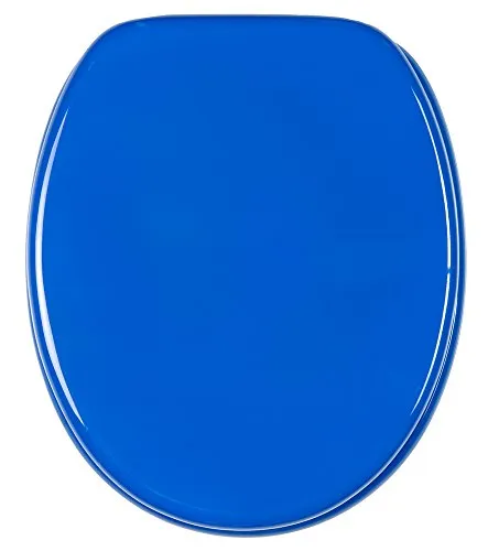Sanilo WC Sitz mit Absenkautomatik - Blauer Toilettendeckel mit einfachem Montage - WC-Sitz aus bruchfestem Holz mit sanfter Absenkautomatik für leisen Gebrauch. Pflegeleichte, antibakterielle Oberfläche und stilvolles Design für jedes Badezimmer.