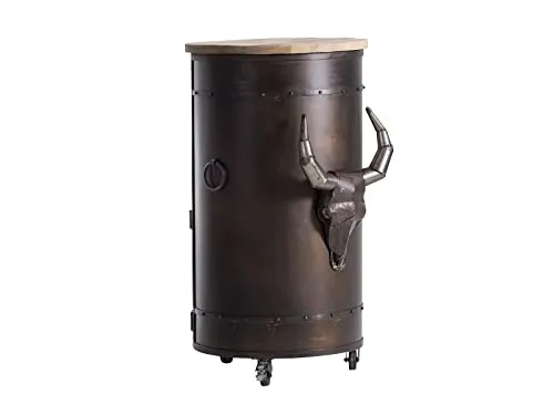 Woodkings Stehtisch Yorkshire I Runder Bartisch mit Geweih-Design - Bartisch & -theken mit Flaschenregal für 12 Flaschen, ideal für stilvolle Bewirtung und flexible Nutzung in jedem Raum.