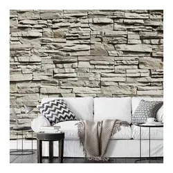 K&L Wall Art Fototapete Große Fototapete Naturstein Mauer Papiertapete Schieferstein Tapete, Wohnzimmer Wandbild modern grau