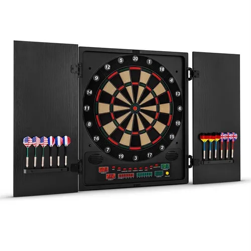Elektronische Dartscheibe Dartautomat - 27 Spiele für bis zu 8 Personen - Dart-Automaten mit integriertem Spielcomputer und Computer-Gegner, ideal für spannende Spieleabende. Inklusive Sounduntermalung in 7 Lautstärken und Handicap-Funktion.