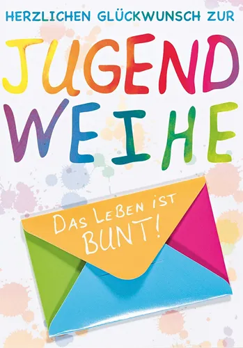 Jugendweihe - Geldgeschenkkarte – Glückwunschkarte im Format 11,5x17cm mit Umsch