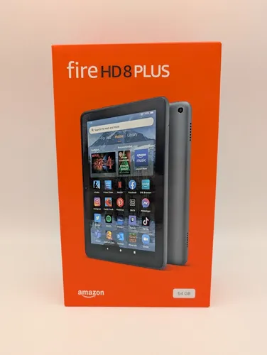 Amazon Fire HD 8 Plus Tablet, 8 Zoll HD, 64 GB, 3 GB RAM, längere Akkulaufzeit von 12 Std, grau mit Werbung