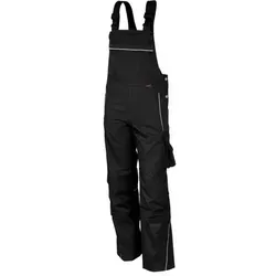 Latzhose "PRO" schwarz, Größe 25 – Robuste Arbeitskleidung - Hochwertige Latzhose mit vielen praktischen Taschen, Gummiträgern und verstellbarem Bund – ideal für Handwerk und Bau.