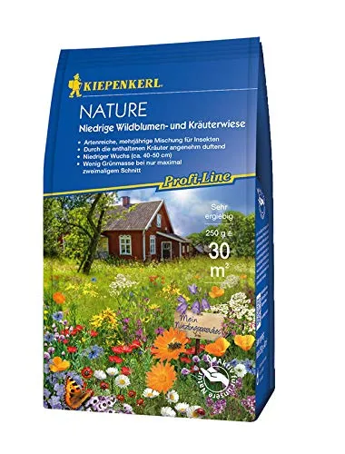 Kiepenkerl Niedrige Wildblumen- und Kräuterwiese 250 g - Blumensamen & -pflanzen, fördert die Biodiversität und zieht Nützlinge in Ihren Garten.