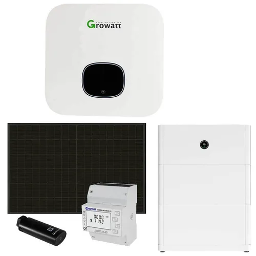 Growatt 9kWp PV Komplettanlage mit 10kWh Speicher - Powerstations: Effiziente PV-Anlage mit langlebigen Glas Glas Modulen für nachhaltige Energieversorgung und hohe Erträge.
