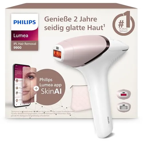 Philips Lumea IPL Series 9900 (BRI950/02) - IPL Gerät mit innovativer Haarentfernungstechnologie für langanhaltend glatte Haut und komfortable Anwendung im eigenen Zuhause.