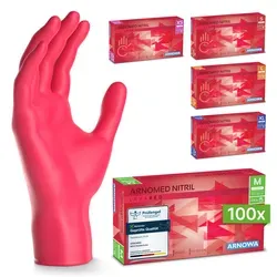 ARNOMED RAINBOW NITRIL LAVA RED Nitrilhandschuhe rot puderfrei, VE 100 Stück 8/M