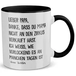 22Feels Tasse Papa Geschenk Vatertag von Tochter Vater Geburtstag Kaffeetasse Mann, Keramik, Made in Germany, Spülmaschinenfest, Zweifarbig weiß|schwarz