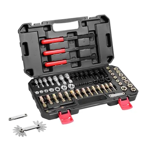 VEVOR Gewindewiederherstellungswerkzeug 61-teilig - Gewindereparaturwerkzeuge: Hochwertiger 61-teiliges Set aus Stahl mit exzellenter Korrosionsbeständigkeit, ideal für Mechaniker und Heimwerker.