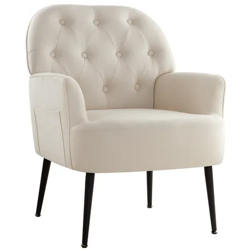 Intimate WM Heart Sessel - Retro Einzelsessel mit Metallbeinen, ideal für Schlafzimmer und Wohnzimmer, bietet hohen Komfort und eine Tragfähigkeit von bis zu 150 kg.