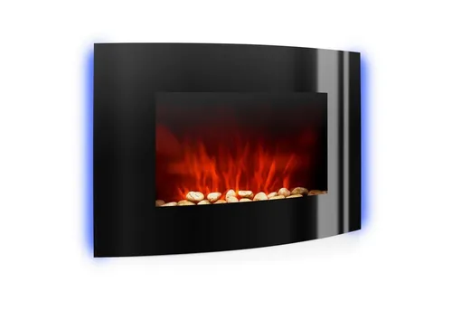 Klarstein Lausanne Elektrischer Kamin - Dekokamine mit 7 Hintergrundfarben, 1000/2000 Watt Heizleistung und romantischer Flammensimulation für gemütliche Abende ohne Feuer und Rauch.