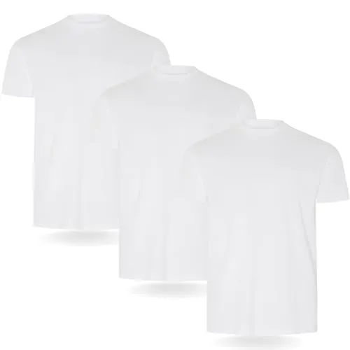 FM London Herren-t-Shirt (3/5er-pack) Herren T-Shirt, Weiß (3er-Pack), XXL