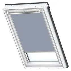 VELUX Sichtschutz-Rollo Dunkelblau für Dachfenster - Seitenzug-Rollo für VELUX Dachfenster, bietet Privatsphäre und Tageslicht, einfacher Einbau mit vormontierten Haken für verschiedene Höheneinstellungen.