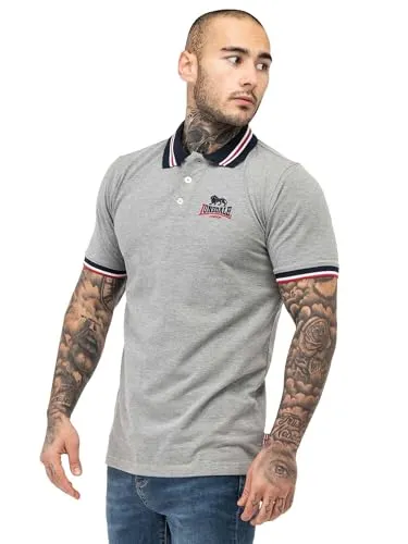 Lonsdale London Poloshirt OCCUMSTER Herren grau S - Poloshirt OCCUMSTER von Lonsdale London, slim fit, mit stylischen gestreiften Rippbündchen. Ideal für lässige Streetwear-Looks und Freizeitaktivitäten.