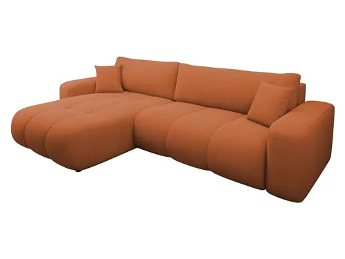 Mirjan24 Ecksofa mit Bettkasten Furyn Maxi, Eckcouch Couch mit Schlaffunktion, Wohnlandschaft, Bettfunktion, Design L-Form Sofa, Seite Universal, Stoff Plüsch (Velo 627)