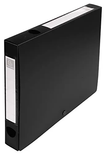 Exacompta 54631E Archivbox 10x Schwarz - Praktische Archivboxen aus robustem PP, blickdicht und ideal für die Aufbewahrung von DIN A4 Dokumenten. Perfekt für Ordnung im Büro oder Zuhause.