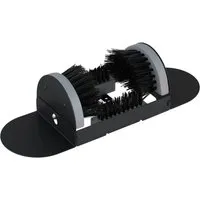 Relaxdays Schuhabstreifer Holz Schwarz Grau Rundumbürste 12 cm x 23 cm x 15,5 cm 1,7 kg