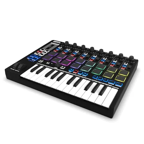 Reloop Keypad Pro B-Stock - Vielseitiger USB-MIDI-DAW-Controller - Audio-Controller mit kabelloser Bluetooth-Verbindung für mobiles Producing; 25 anschlagdynamische Tasten und 16 Drum-Pads; inkl. Bitwig Studio und 40 kostenlosen Lernkursen.