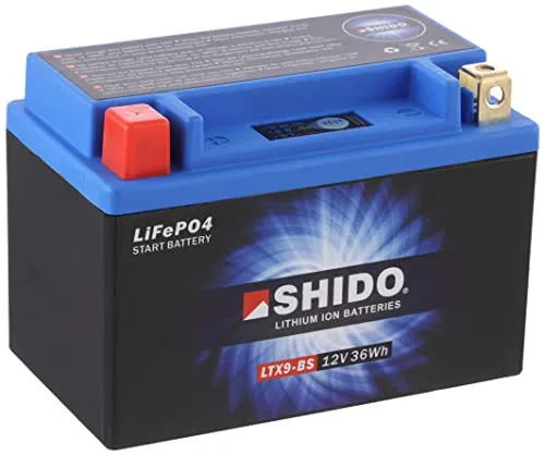 SHIDO LTX9-BS LION -S- Lithium-Ionen Batterie - Motorradbatterie mit wartungsfreier Technologie, extrem leicht und langlebig, ideal für zuverlässigen Einsatz bei jedem Wetter.