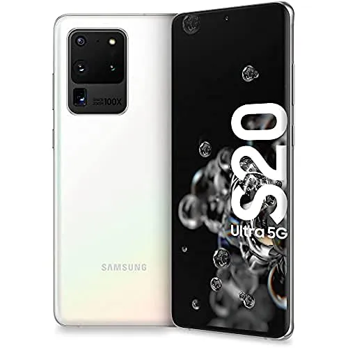 Samsung Galaxy S20 Ultra 5G 128GB Dual-SIM Cloud White EU [17,44cm (6,9") OLED Display, Android 10.0, 108 12 48MP 3D Quad-Kamer