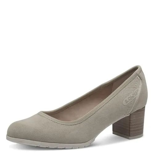 s.Oliver Damen Pumps mit Blockabsatz Elegant, Beige (Cream), 41 EU