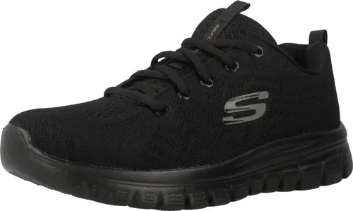 Skechers Damen Graceful Get Connected Sneakers - Schwarz mit Mesh-Trimm, 38 EU - Damen-Sneaker mit bequemem Plateauabsatz und atmungsaktivem Mesh-Obermaterial, perfekt für Alltag und Freizeit.