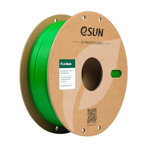 eSUN PLA Filament 1.75mm, PLA Basic 3D Drucker Filament Maßgenauigkeit +/- 0.03mm, 1KG Spule (2.2 LBS) Super Speedy PLA Filament für 3D Drucker,Grün