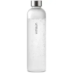 Vinsun Trinkflasche Tritan Wasserflasche 1L, Sportflasche Kohlensäure geeignet & BPA frei, Auslaufsicher, bruchsicher, geruchs- und geschmacksneutral weiß 1000 ml | 28 cm