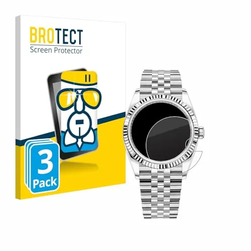 BROTECT Schutzglas für Rolex Datejust 36 (3 Stück) Schutzfolie Panzer Folie Glas [Extrem Kratzfest 9H, Anti-Fingerprint, Ultra-Transparent]