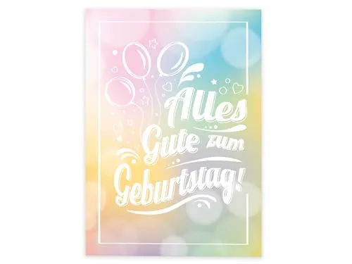 XXL A4 Glückwunschkarte zum Geburtstag Geburtstagskarte Geburtstagsgruß Grußkarte Happy Birthday Mädchen Mädels große Klappkarte Gratulazionskarte für jumge Damen