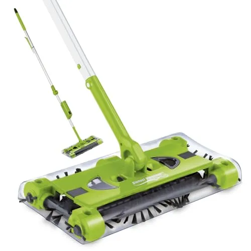 MAXXMEE Swivel Sweeper Akku-Besen + Zusatzakku - Kabelloser Kehrer mit 360° Rotation und rückenschonendem Knickgelenk für müheloses Reinigen unter Möbeln. Ideal für eine gründliche und effiziente Bodenreinigung mit bis zu 60 Minuten Akku-Laufzeit.