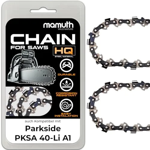 2x Sägekette Kettensäge 40cm 1,1mm 3,8" 57TG für Parkside PKSA 40-Li A1