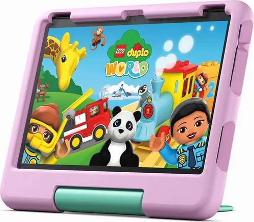 Amazon Fire HD 10 Kids-Tablet (2023) rosa für Kinder - Tablet für Vorschulkinder mit 10,1" Bildschirm, 32 GB Speicher und robustem Design – ideal für sicheres Lernen und Spielen.