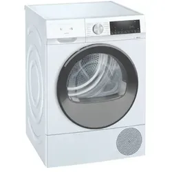 iQ500 WQ33G2DEX Wärmepumpen Trockner Frontlader - A+++ Trockner mit 8 kg Fassungsvermögen, energieeffizient und leise mit nur 64 dB – ideal für umweltbewusste Haushalte.