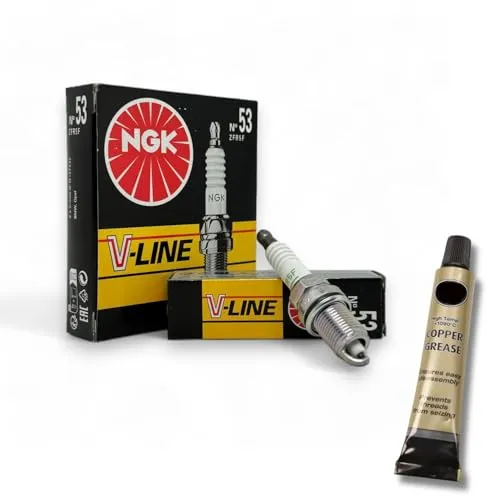 4x Zündkerzen V-Line passt für Opel Corsa D 1.2/1.4 Bj. 2006-2014 + Kupferfett