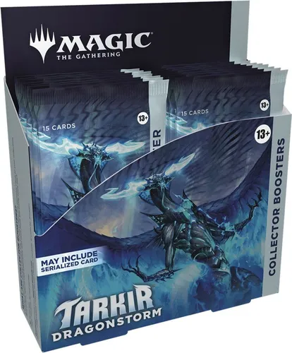 Magic: The Gathering Tarkir Dragonstorm Collector Booster Display (12 Packs) - Sammelkarten - Entdecke die epischen Drachenkämpfe in Tarkir mit 12 exklusiven Collector Boostern, randvoll mit seltenen Foil-Karten und limitierten Schätzen.