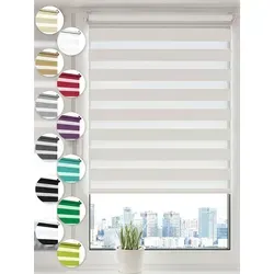 Doppelrollo Klemmfix ohne Bohren Rollos für Fenster und Tür Seitenzugrollo, Sonello, blickdicht, ohne Bohren, freihängend, Klemmfix, 80cm x 100cm Weiß Duo Rollo, Lichtschutz, Jalousie mit Klemmträger weiß 80 cm x 100 cm
