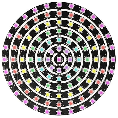 Treedix 109 LED 7 Ringe 5050 RGB LED Ringlampe Licht 109 Pixel LED Matrix Adressierbar Full Dream Color DC 5V kompatibel mit Arduino und Raspberry Pi