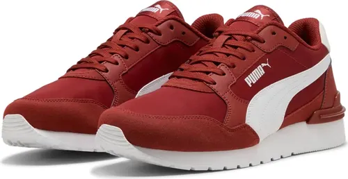 Puma Unisex ST Runner Sneakers V4 Bordeaux Red White 40.5 EU - Stylische Sneakers mit normaler Passform, aus robustem Nylon und Wildleder-Overlays. Ideal für den Alltag, mit strapazierfähiger Gummi-Außensohle.