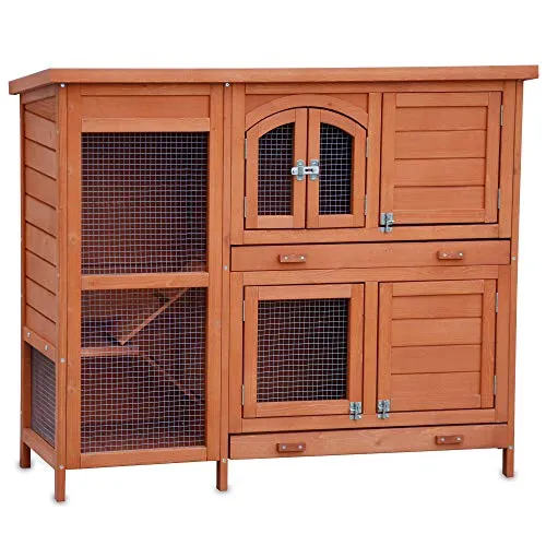 zooprinz brandneuer Hasenstall Krümmel - ideal für draußen, auch im Winter für Deine Lieblinge perfekt - Besonders einfach und schnell zu reinigen - Kleintierstall