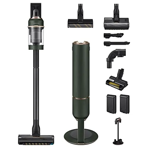Samsung BESPOKE Jet VS20A95943N/WA Green - Schwarz - Leistungsstarker Staubsauger mit 210 W Saugleistung, ultraleichtem Design und bis zu 2 Stunden Betriebsdauer dank herausnehmbarem Akku. Ideal für eine gründliche und komfortable Reinigung.