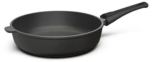 Hoffmann Induktionspfanne 24 cm mit Glasdeckel – Antihaftbeschichtet - Praktische Bratpfanne mit erstklassiger Antihaftbeschichtung für fettfreies Kochen. Robuste Qualität, Made in Germany. Der abnehmbare Stiel erleichtert die Aufbewahrung und den Einsatz im Backofen.