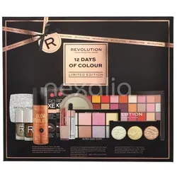 Kedoucha Makeup Revolution 12 Days Of Colour Edition Beauty - 12-tägiges Make-up Set, inklusive Highlighter, Lippenstift und Paletten für strahlende Looks