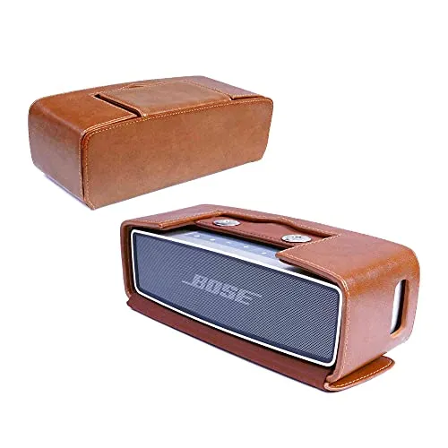Tuff-Luv [Kompatibel mit Bose Soundlink Mini ] Weinlese-echtes Leder Travel case - Braun