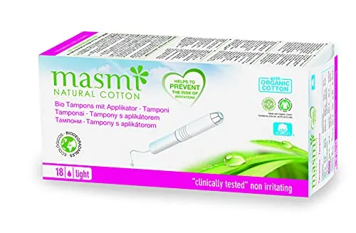 MASMI NATURAL COTTON Bio Tampons Light + Applikator, 18 Stück