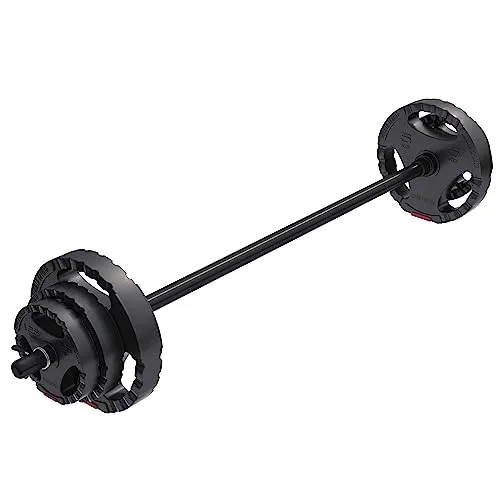 GORILLA SPORTS® Hantelset 20kg mit Langhantelstange 130cm - Langhantelset mit 20 kg Gesamtgewicht, ideal für effektives Gewichtheben und Fitness-Training. Inklusive Hantelscheiben in verschiedenen Größen für vielseitige Übungen.